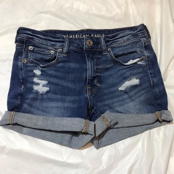2 for $20 American Eagle Distressed Jean Shorts  size 4 - Picture 1 of 9